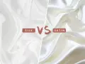 Vergleich von Seide und Satin: zwei Stoffe, die sich in Glanz und Haptik unterscheiden.