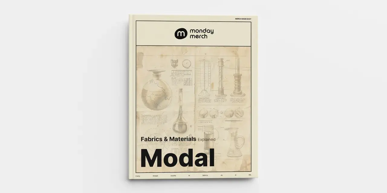 Buchcover "Modal" mit historischen Stoffzeichnungen. Erklärt die modal stoff nachteile und Vorteile.
