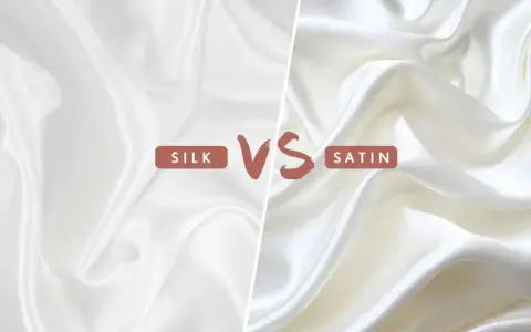 Vergleich von Seide und Satin: zwei Stoffe, die sich in Glanz und Haptik unterscheiden.