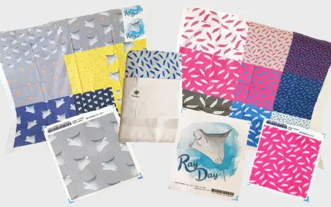 Stoffdesigns mit Rochen und Federn, perfekt zum Erstellen von Stoffen.