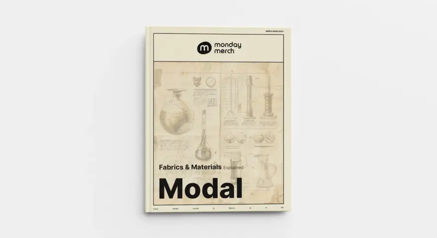 Buchcover "Modal" mit historischen Stoffzeichnungen. Erklärt die modal stoff nachteile und Vorteile.