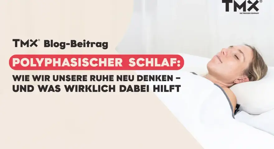 Frau schläft entspannt. Der Blog-Beitrag von TMX thematisiert polyphasischen Schlaf und wie intervall schlafen uns helfen kann, Ruhe neu zu denken.