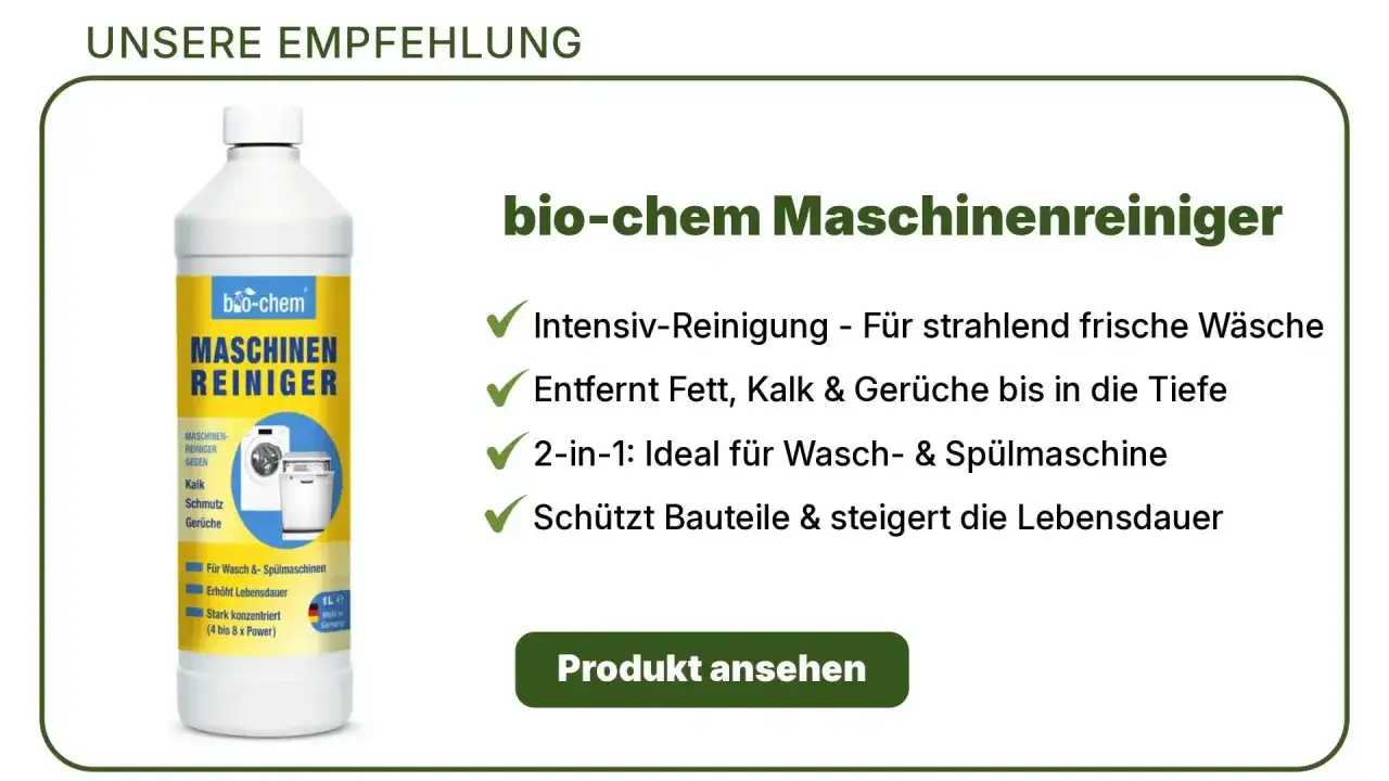 bio-chem Maschinenreiniger: intensiv reinigt, entfernt Kalk & Gerüche. Ideal für Wasch- & Spülmaschinen. Hält Geräte länger frisch.